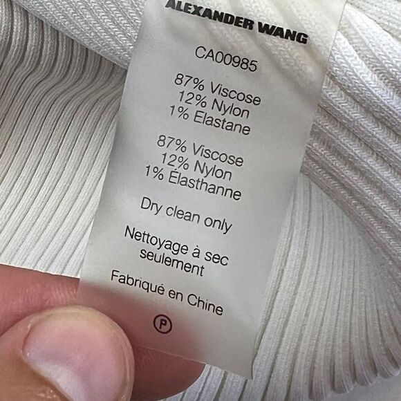 T by Alexander Wang Strap Detail in off White Bodycon Medium Sexy Stretchy LS - Picture 11 of 15